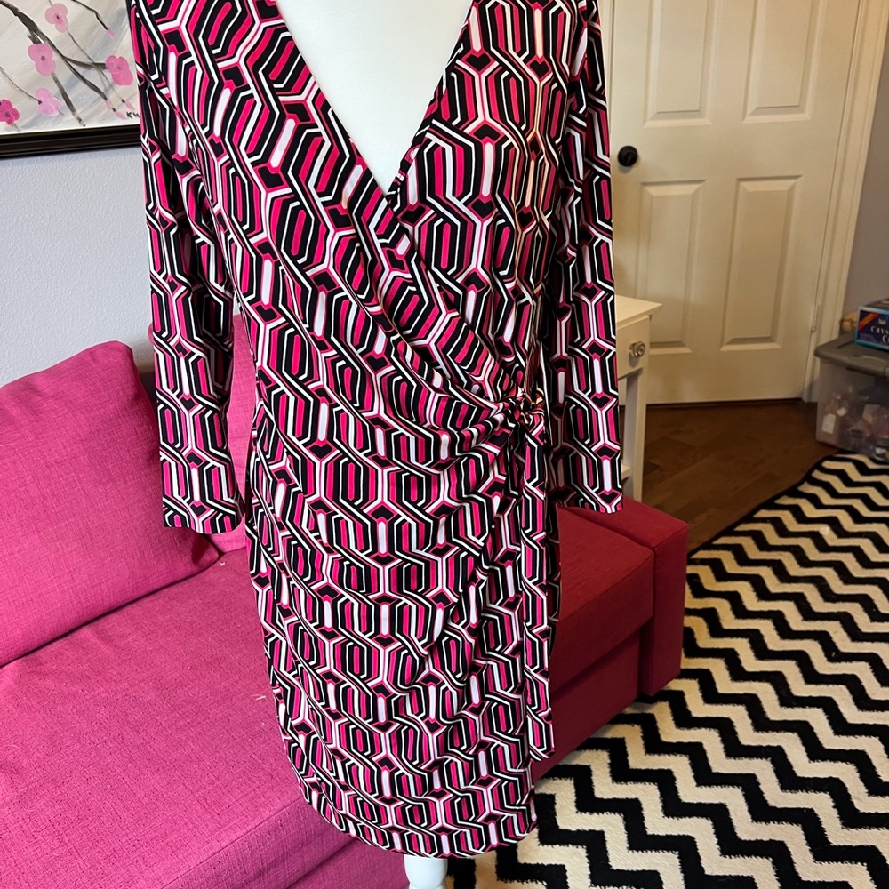 Maggie London knit wrap front dress , Size XL.